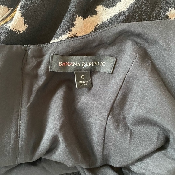 Banana Republic Black and Tan Animal Print Women’s Dress NWOT Size 0 - Picture 4 of 5